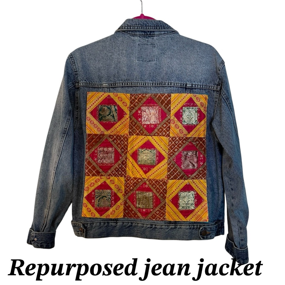 UNIQUE Repurposed Jean jacket Size 10
